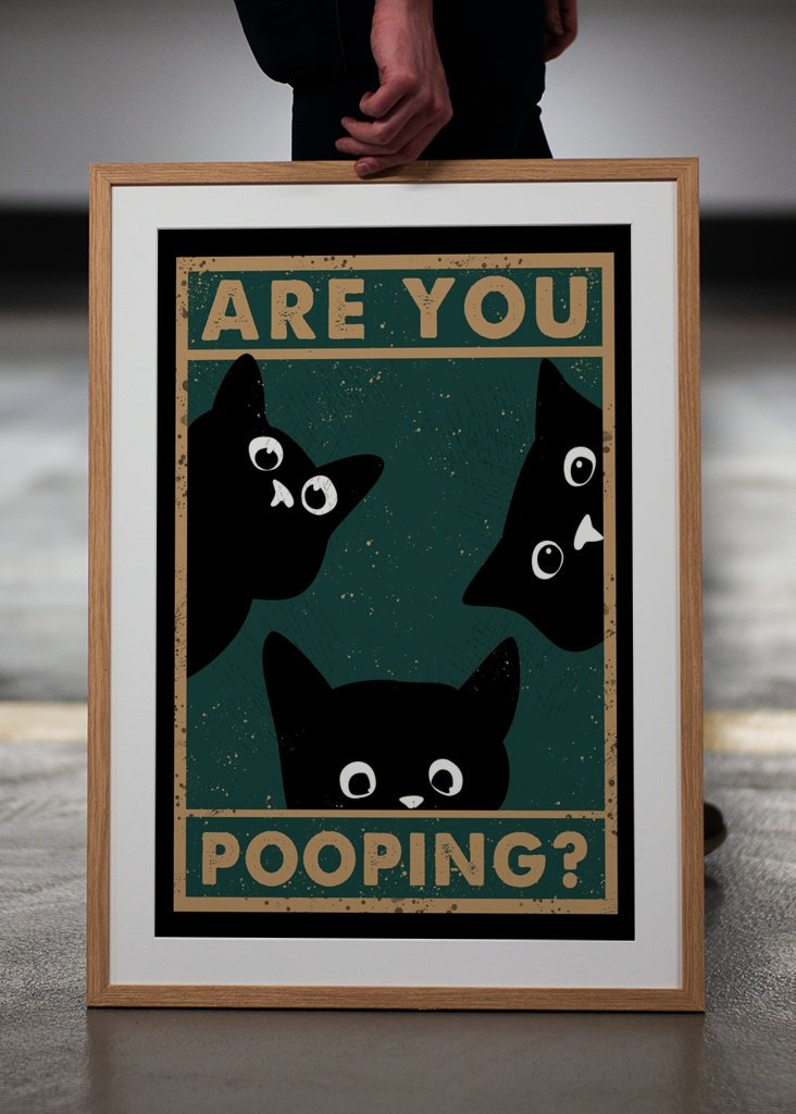 Black Cat Are You Pooping