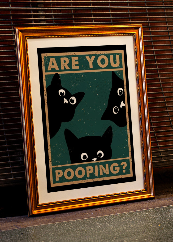 Black Cat Are You Pooping