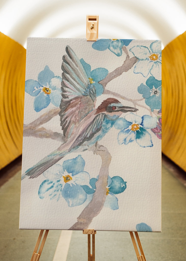 Blomster-fugl arragement