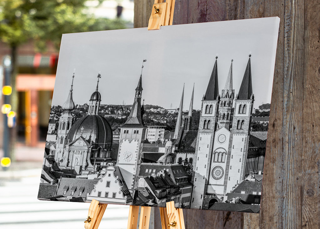 Altstadt von Würzburg - S/W