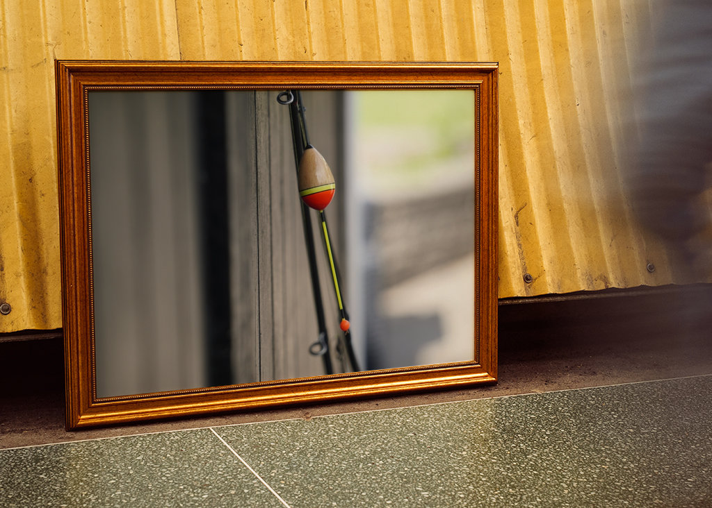 Angel an einer Fischerhütte