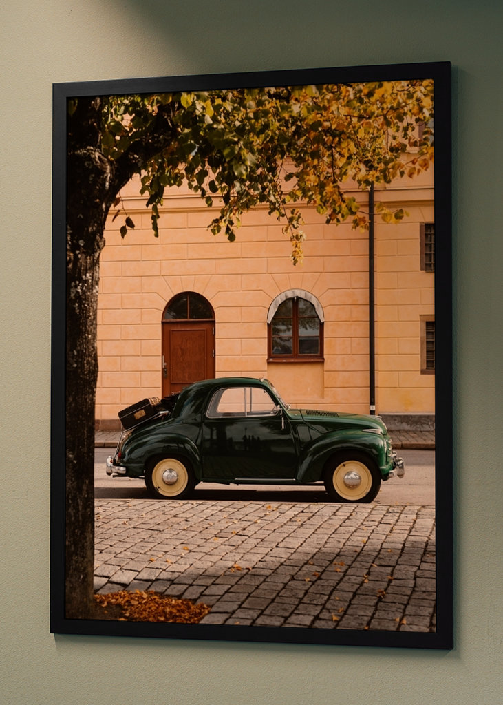 Grüner Oldtimer in Stockholm