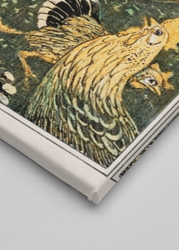 peacock and chickens