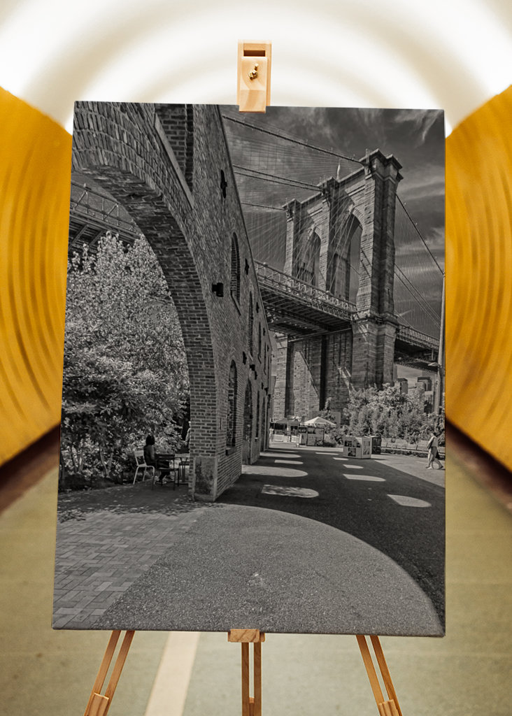 Ponte di Brooklyn i svartvitt