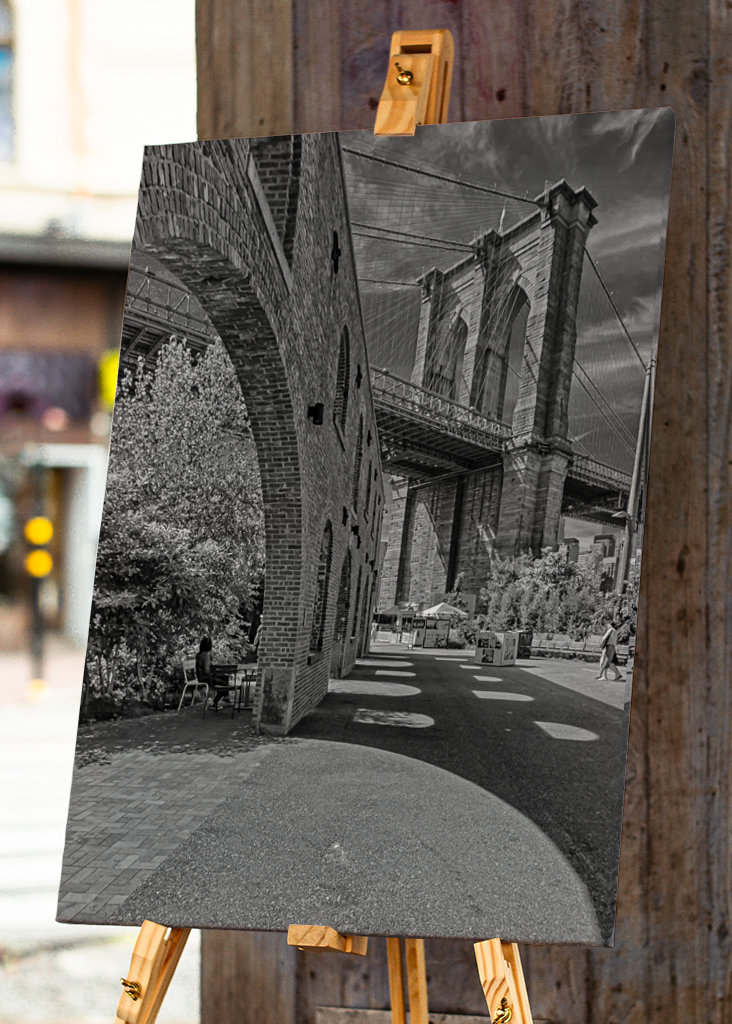 Ponte di Brooklyn i svartvitt