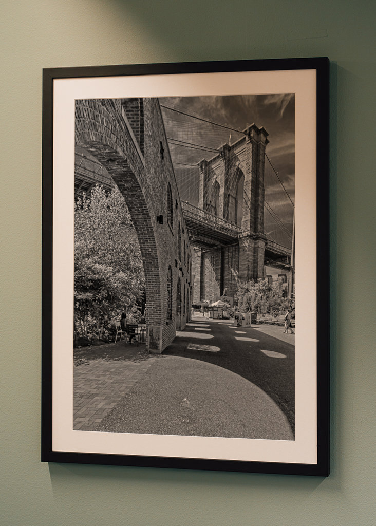 Ponte di Brooklyn i svartvitt