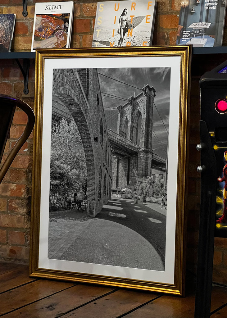 Ponte di Brooklyn i svartvitt