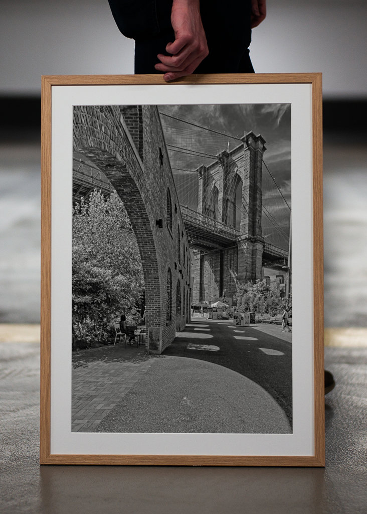 Ponte di Brooklyn i svartvitt