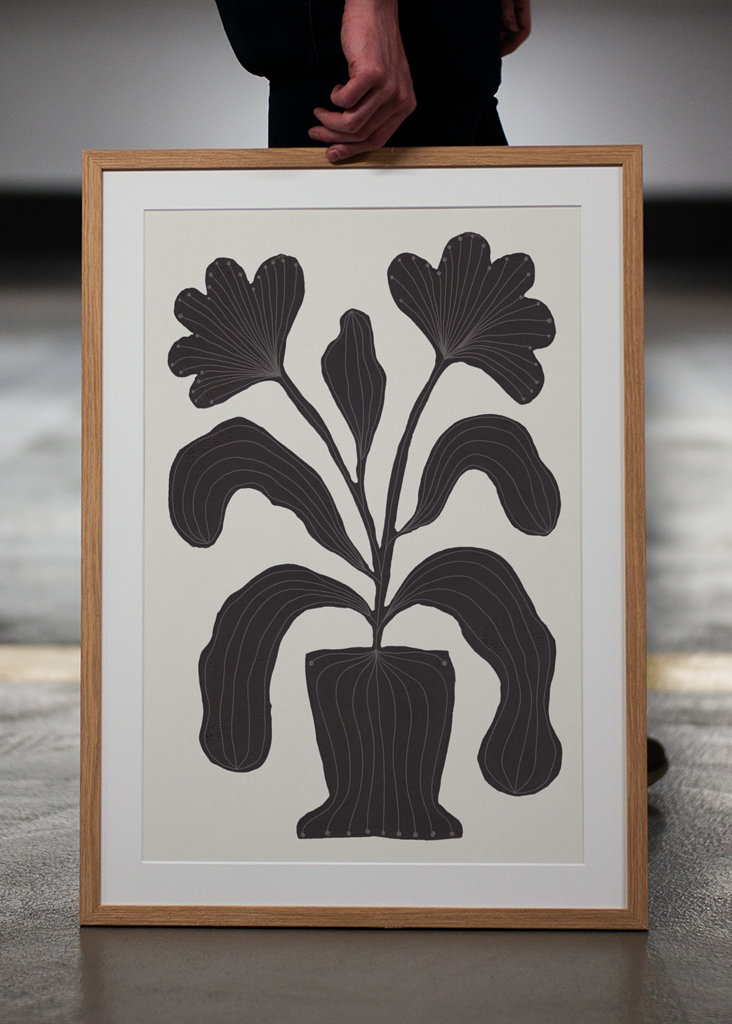 Linolschnitt Blumen #2