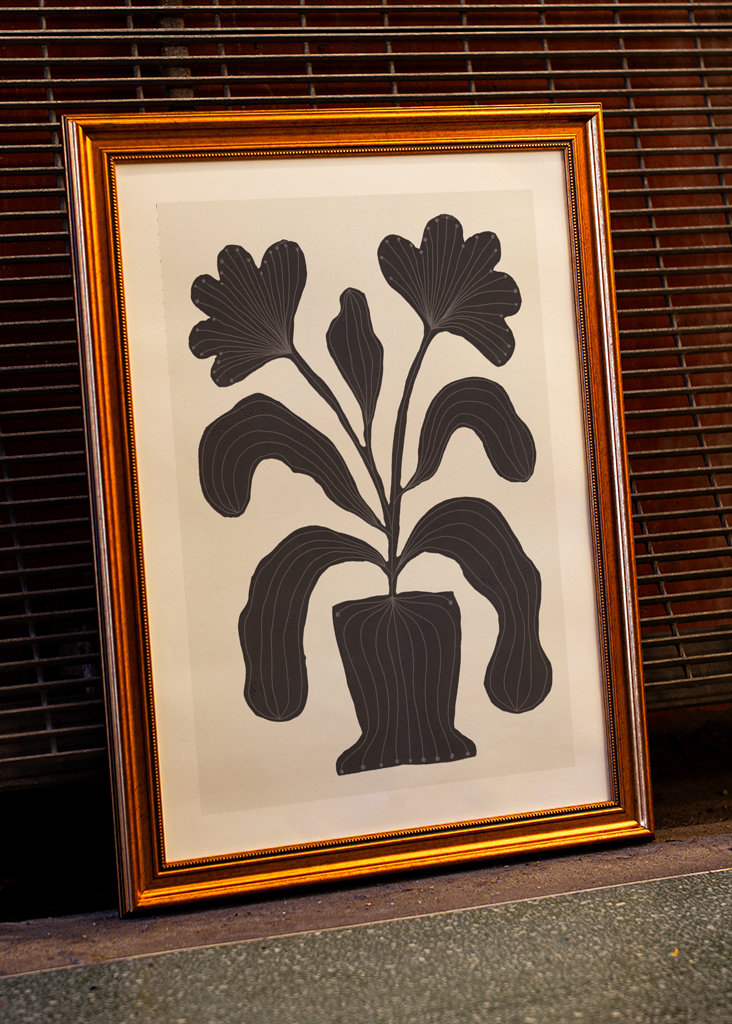 Linolschnitt Blumen #2