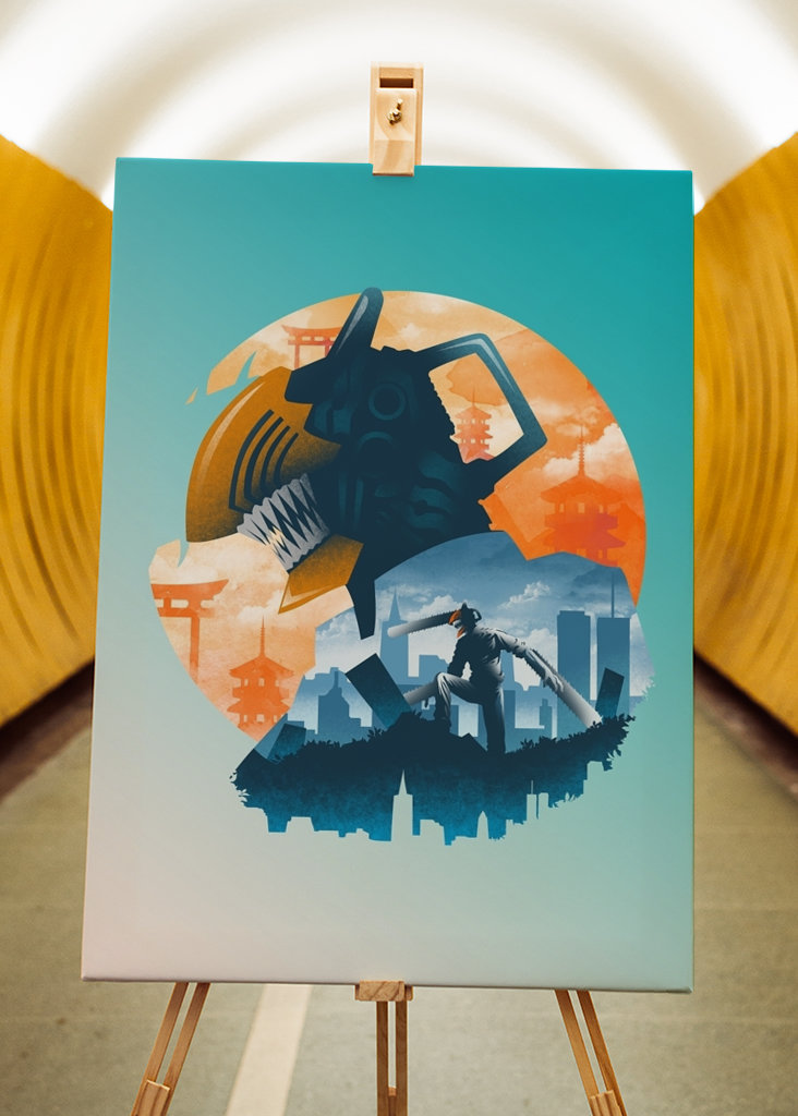 Muž s motorovou pilou