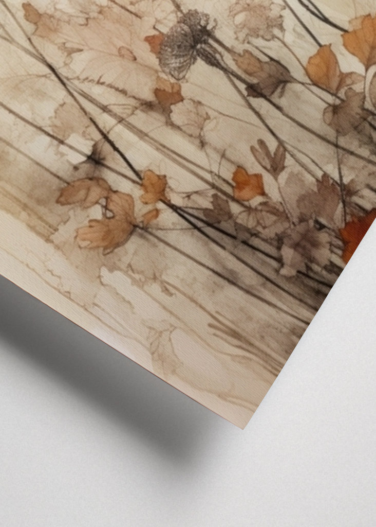 Herbarium med blomster og blomster