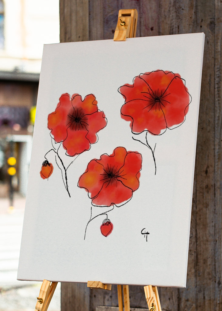 Three poppies
