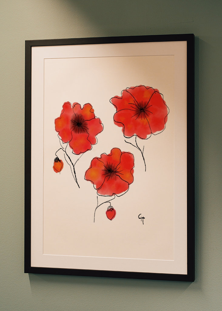 Three poppies