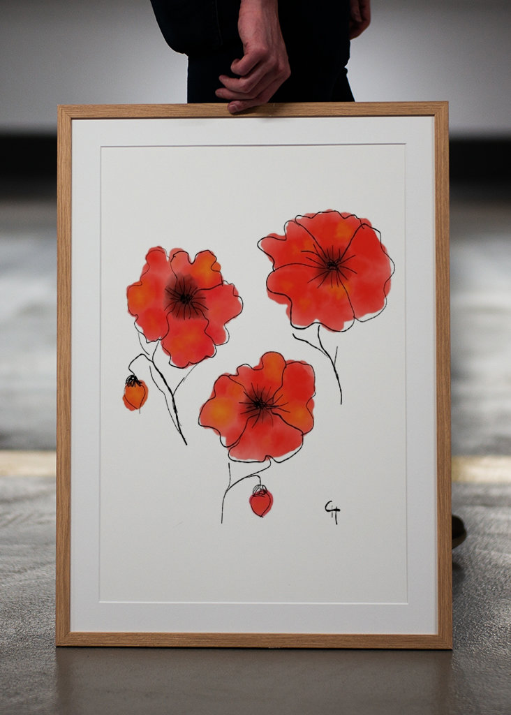 Three poppies