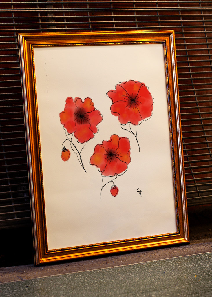Three poppies