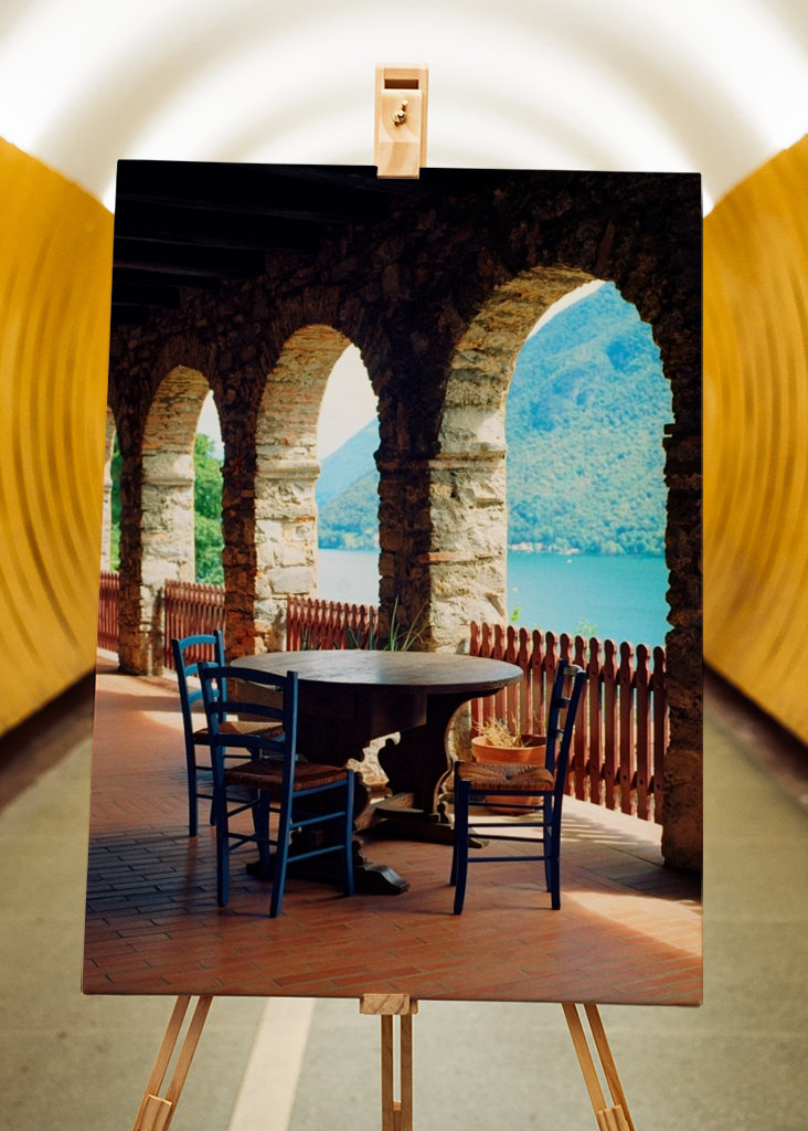 Lake and mountain view terrace