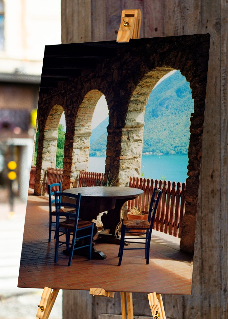 Lake and mountain view terrace