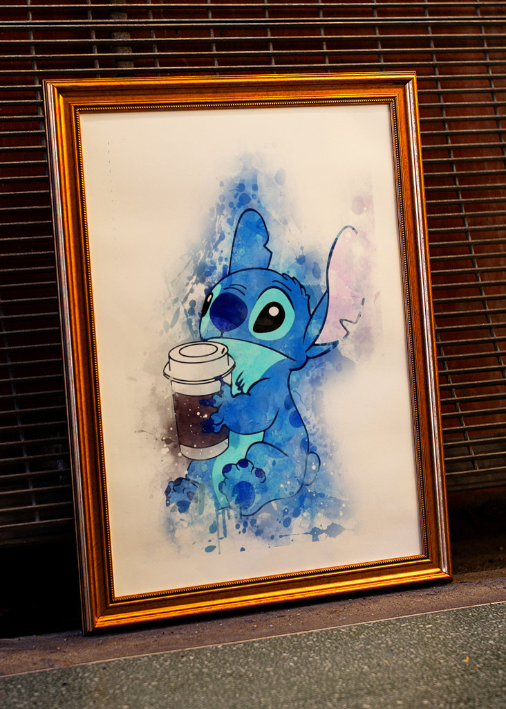 Stitch Coffee Poster 