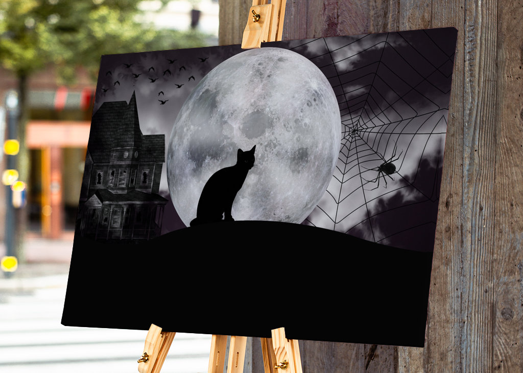 Silueta halloweenské kočky