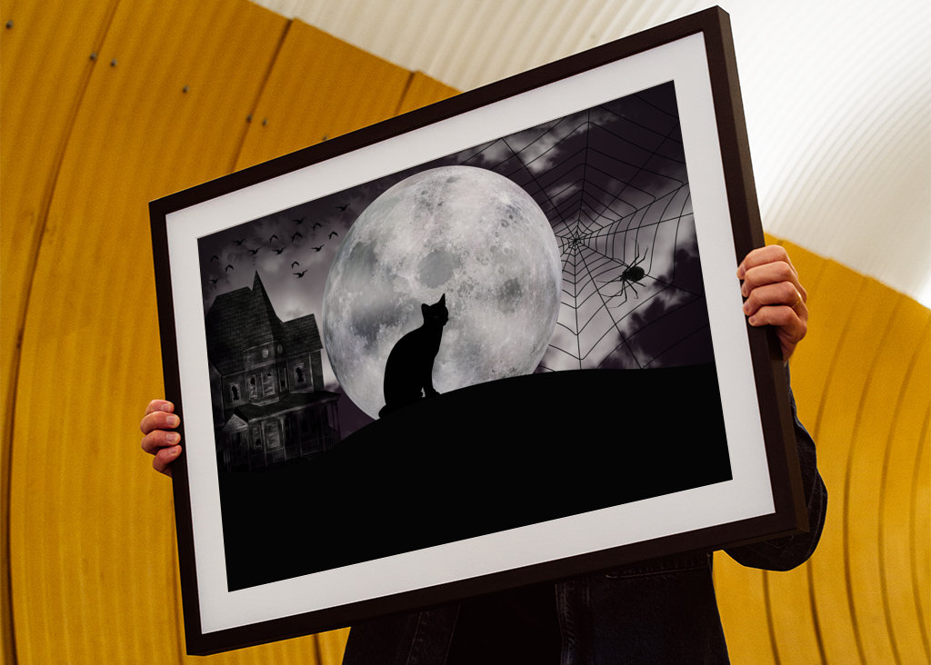 Silueta halloweenské kočky