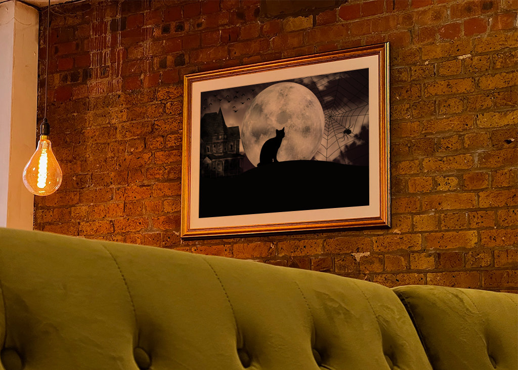 Silueta halloweenské kočky