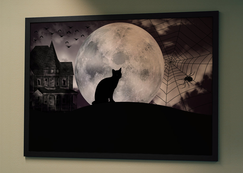 Silueta halloweenské kočky