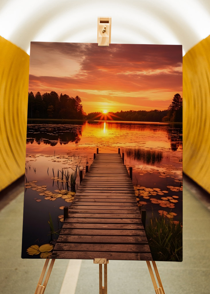 Natural Lake at Sunset