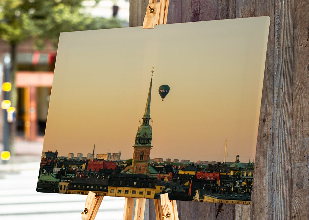 Balloon flying over Stockholm