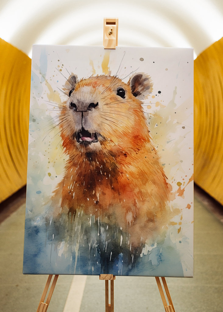 Capybara akvarell