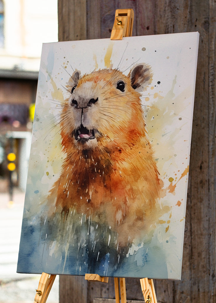 Capybara akvarell