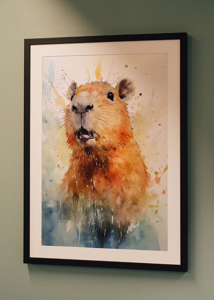Capybara akvarell