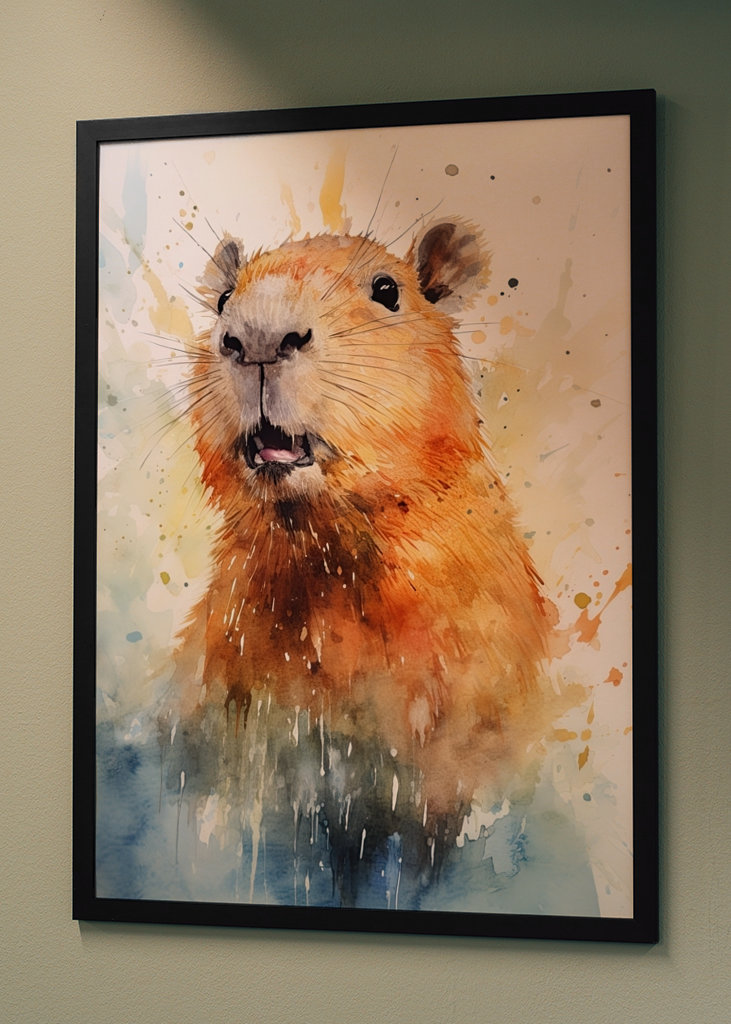 Capybara akvarell