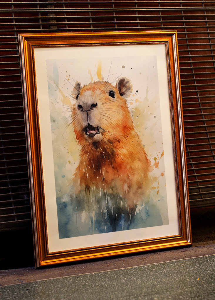 Capybara akvarell
