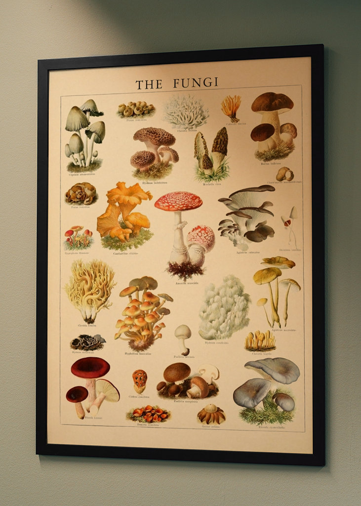 Mushrooms Vintage Illustration