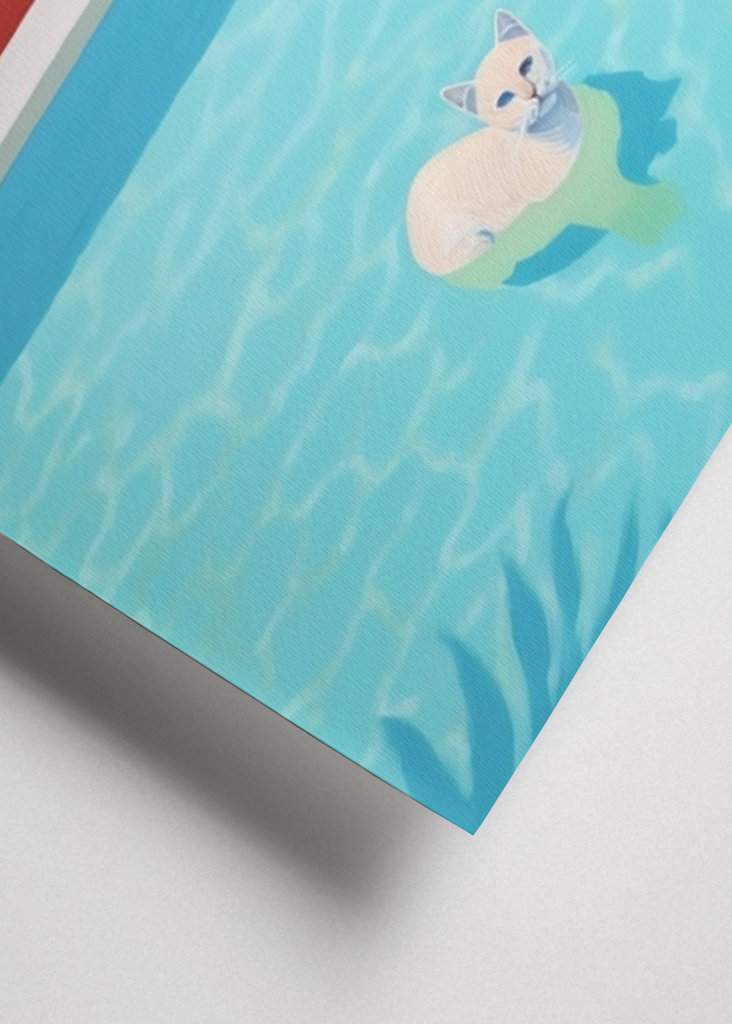 Hockney Geïnspireerde Pool Katten