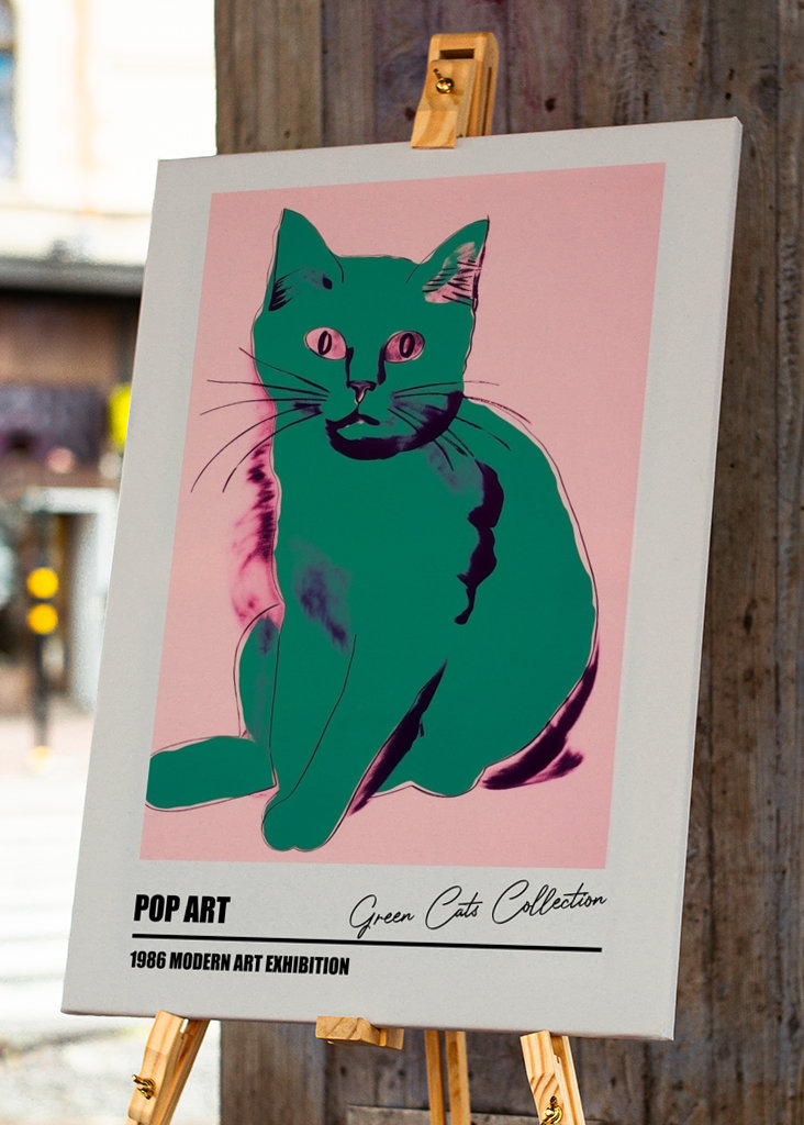 Andy Warhol Gatti Poster Verde
