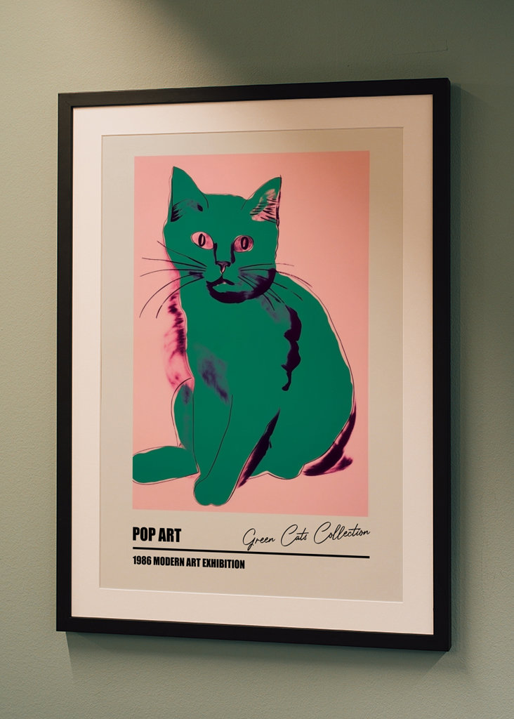 Andy Warhol Gatti Poster Verde