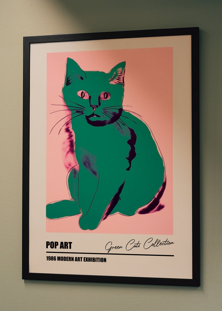 Andy Warhol Gatti Poster Verde