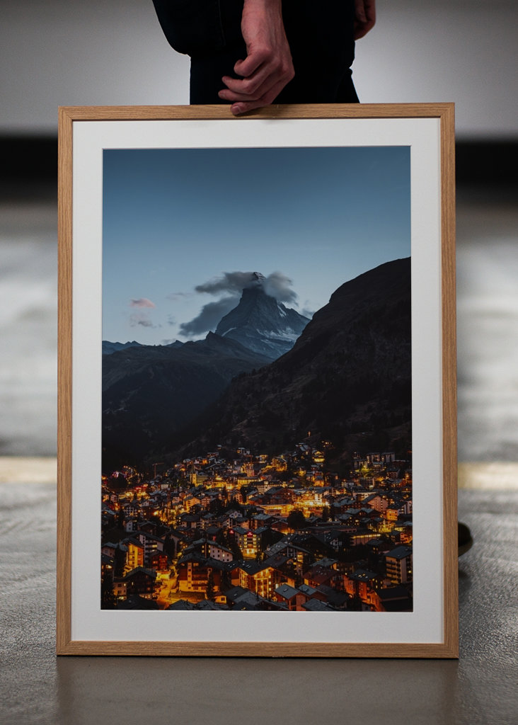 Zermatt s Matterhornem v noci