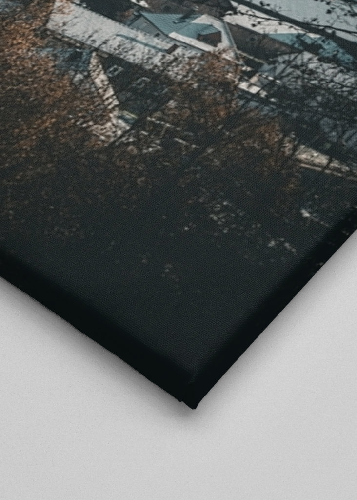 Piccolo villaggio innevato 