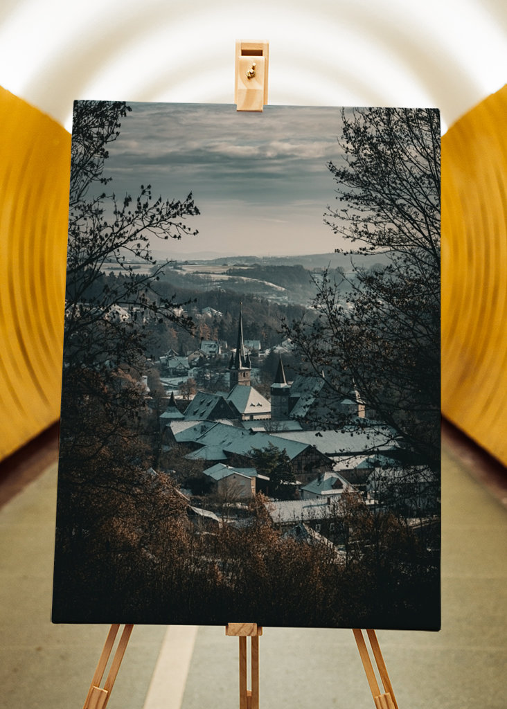 Piccolo villaggio innevato 