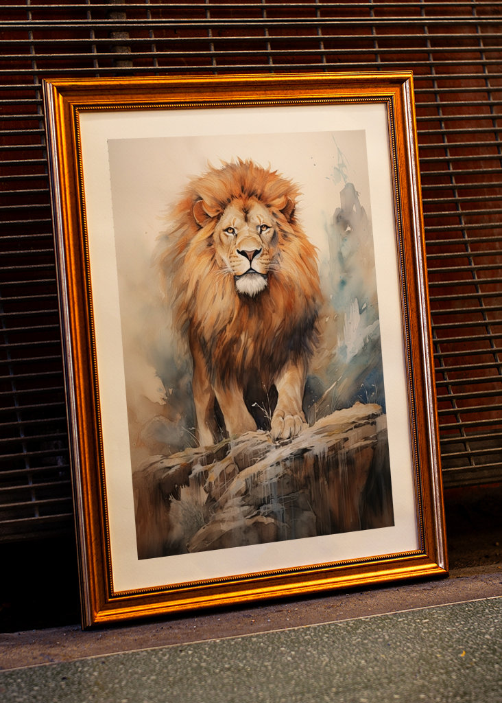 Löwen-Aquarell