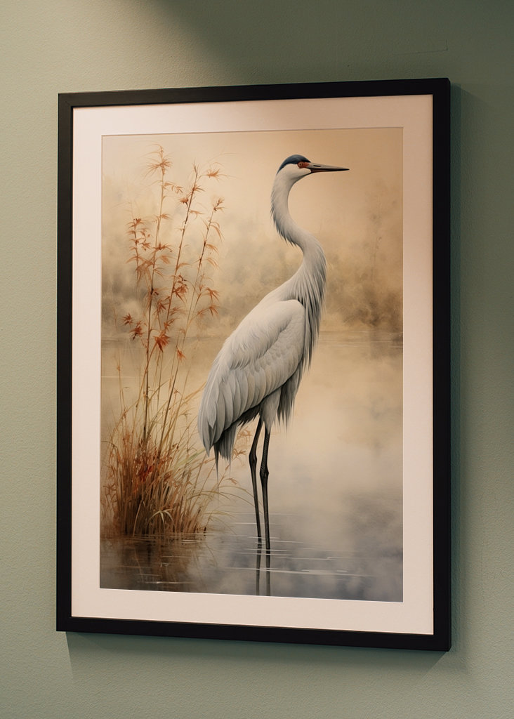 Graceful Crane Watercolor