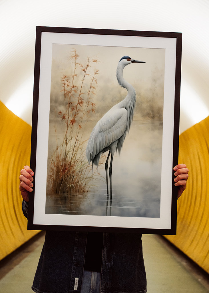 Graceful Crane Watercolor