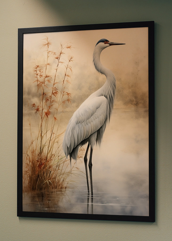 Graceful Crane Watercolor