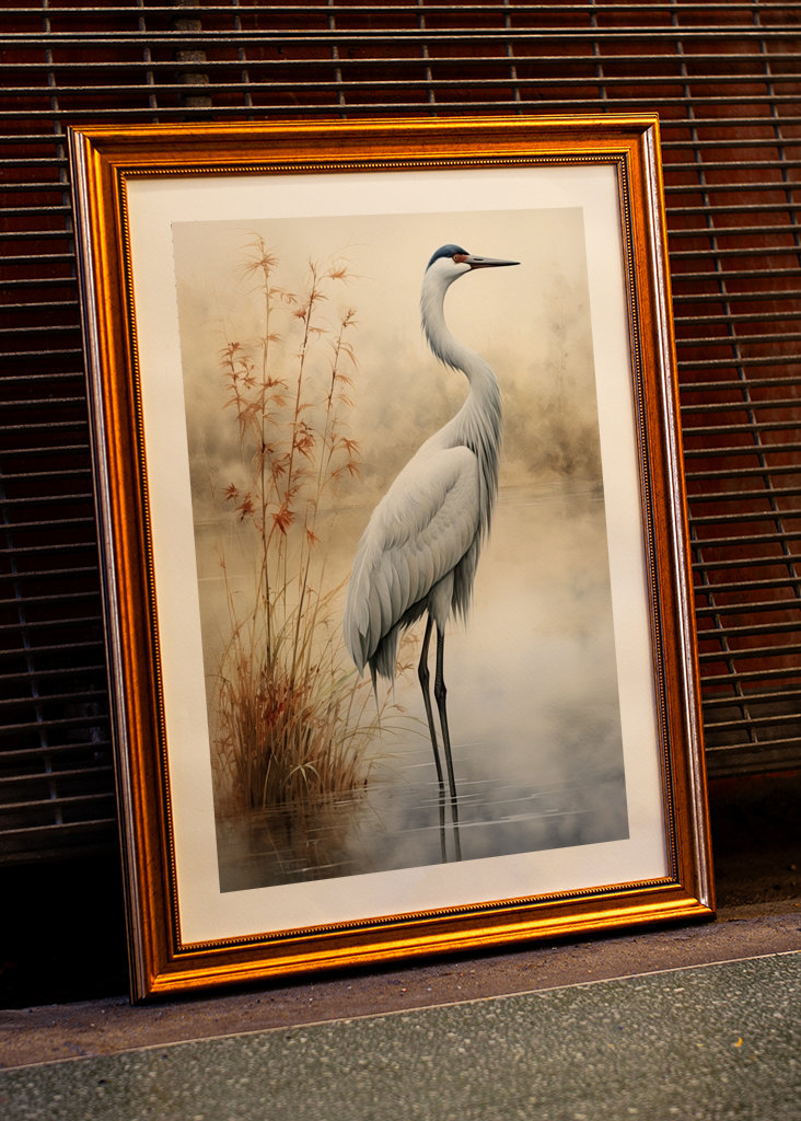 Graceful Crane Watercolor