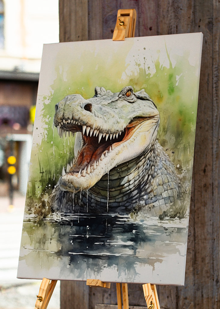 Krokodil-Aquarell