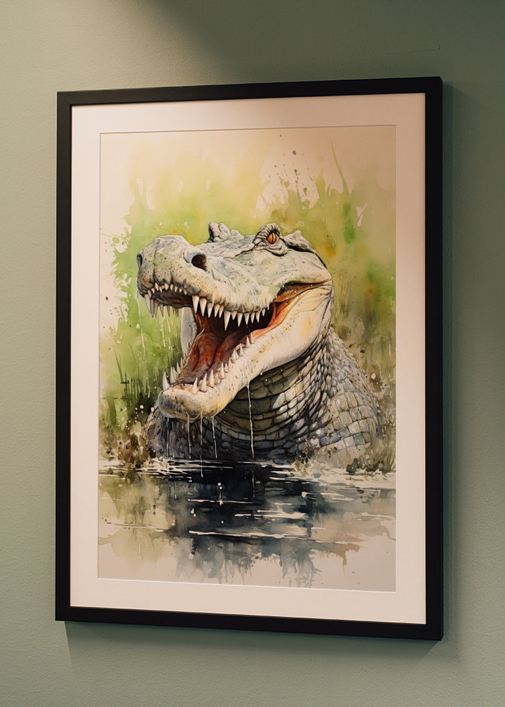 Krokodil-Aquarell