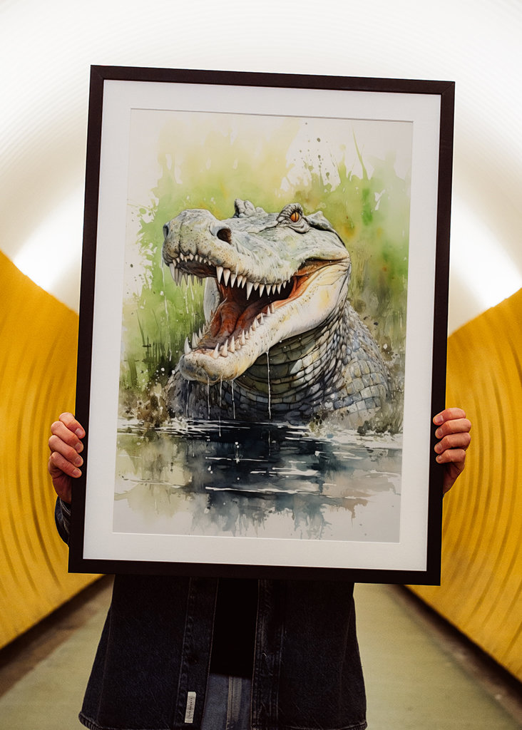 Krokodil-Aquarell